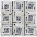 Intrend Tile Quartzite Basketweave Pattern Mosaic Blend White LS012H